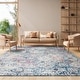 preview thumbnail 6 of 18, SAFAVIEH Madison Avery Boho Chic Distressed Area Rug - Ivory/Aqua - 5' 3" x 7' 6"
