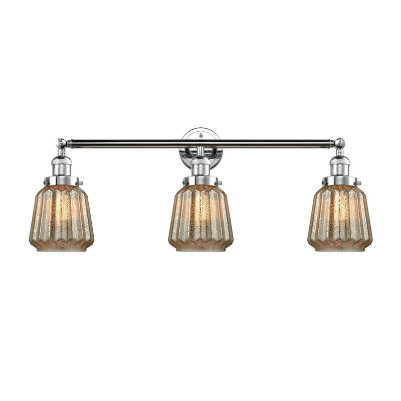 Innovations Lighting Chatham 3 Light 30" Wide Bathroom Vanity Light - Polished Chrome / Mercury