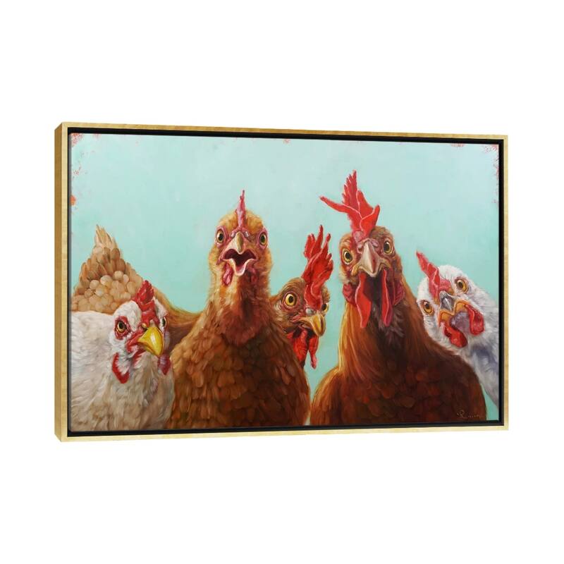 iCanvas "Chicken For Dinner" by Lucia Heffernan Framed Canvas Print - Gold - 18x26