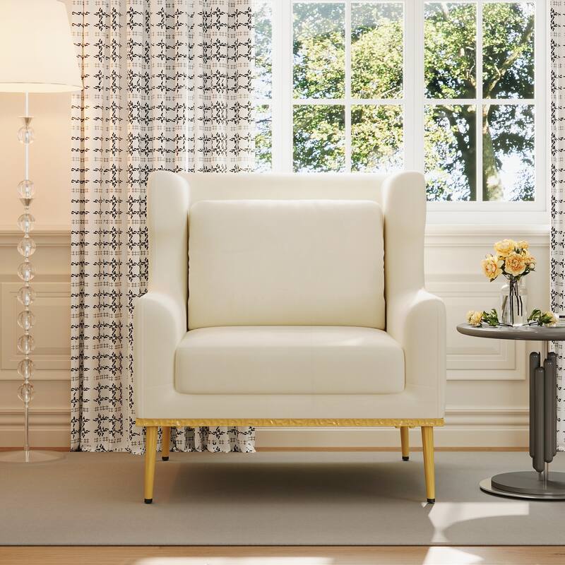 Modern Armchair Velvet Accent Chair Reading Chair Single Sofa Chair for Living Room