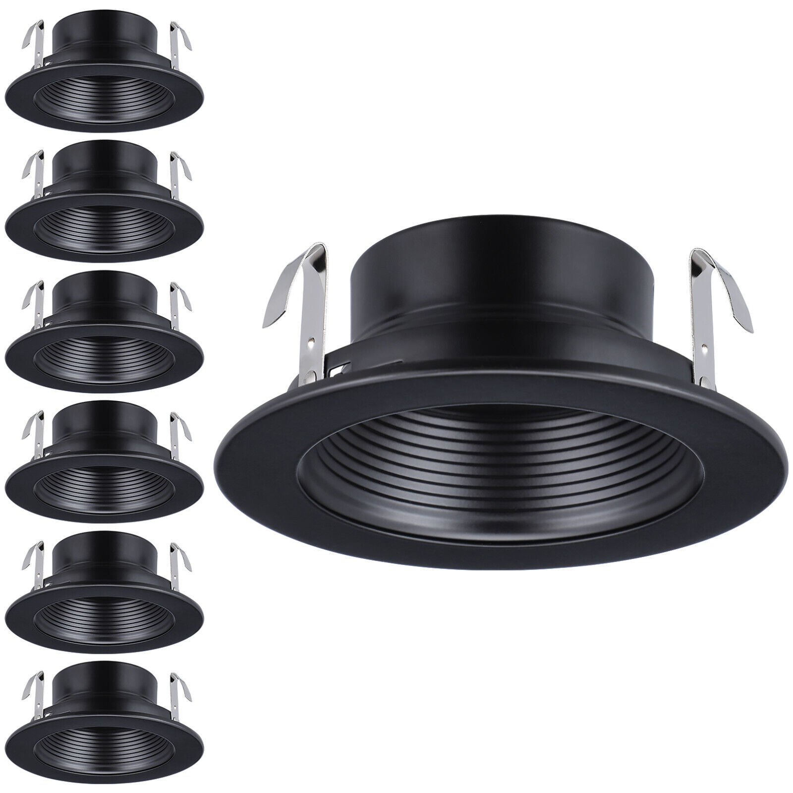 6 Pack 4 Recessed Can Light Trim Metal Step Baffle Halo Juno Fit On Sale Bed Bath Beyond 29606964