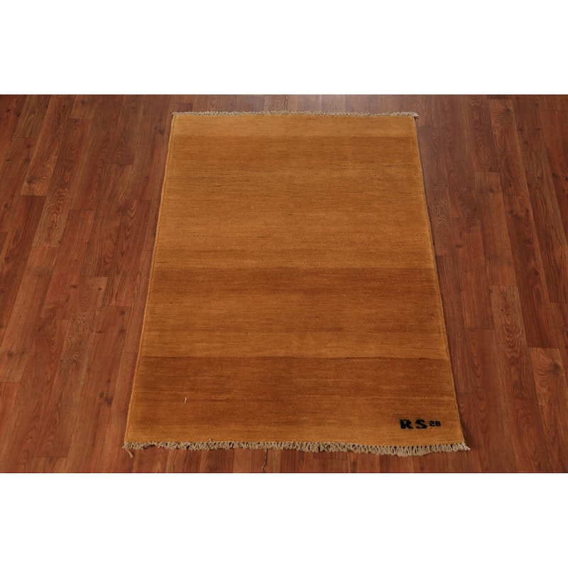 Gabbeh Oriental Rug Hand-Knotted Wool Carpet - 2'9" x 3'11"