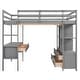 preview thumbnail 16 of 16, Full Loft Bed with Desk, Storage Shelves, and Drawers, Grey