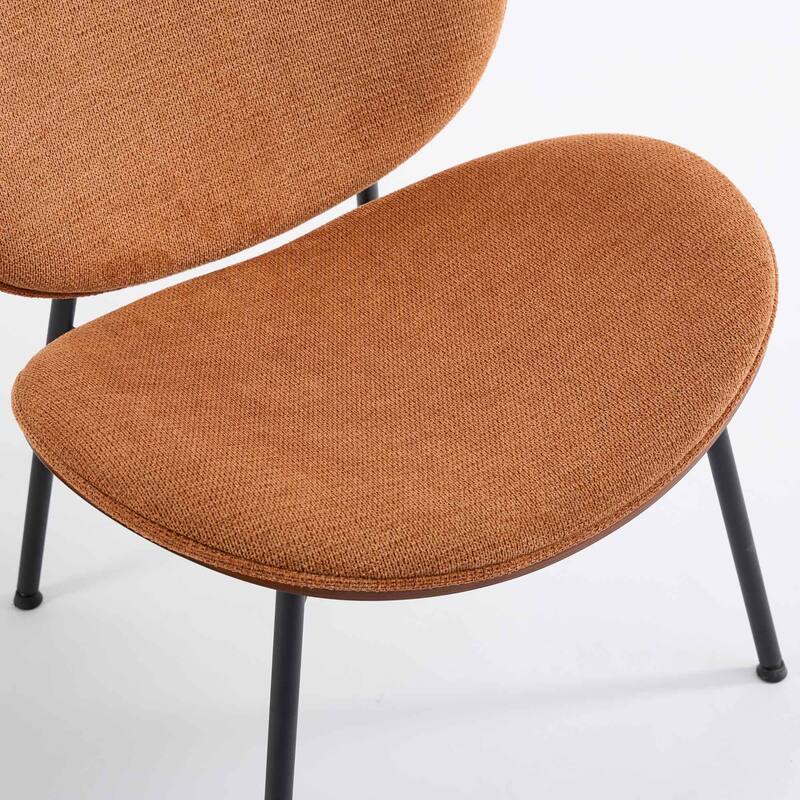 GDF Studio - Shells Mid-Century Modern Fabric Lounge Chair with Walnut Wood Base and Comfortable Curved Backrest