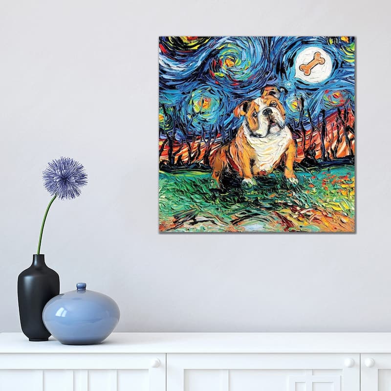 iCanvas "Starry Bulldog" by Aja Trier Canvas Print - 18x18x1.5
