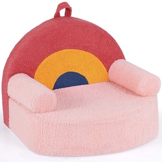 Gymax Kids Couch Toddler Foam Sofa w/ Soft & Machine-Washable Teddy