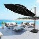 preview thumbnail 25 of 35, Luxury Patio Cantilever Umbrella with Round Double Top