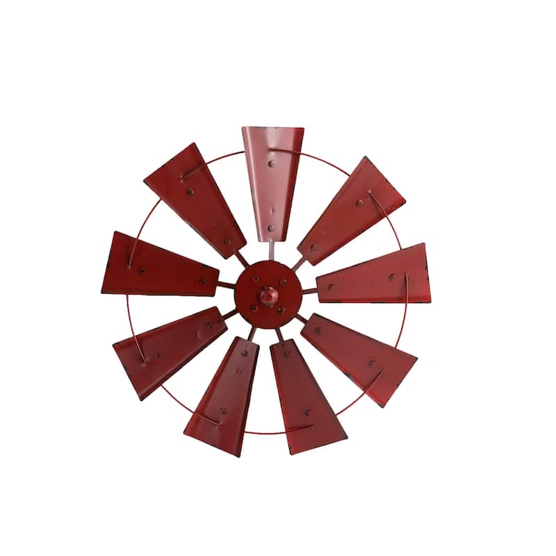 22"D Vintage Farmhouse Metal Wind Spinner Wall Decor by Glitzhome