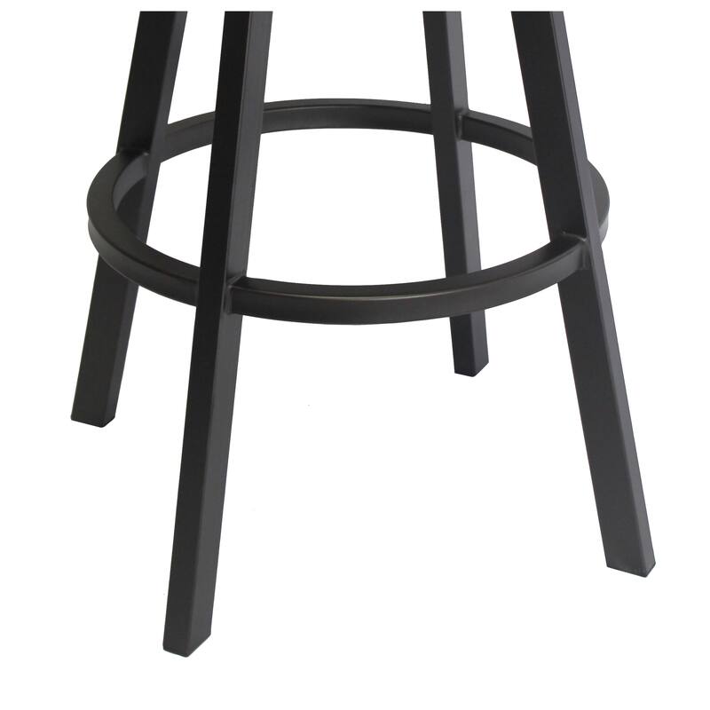 Tempo Furniture Hilton Swivel 26" Counterstool/30" Barstool Pebblestone Metal Finish & Black Polyurethane by Furnish Theory