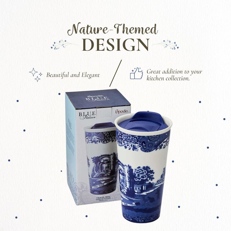 Spode Blue Italian Travel Mug 12 Ounce