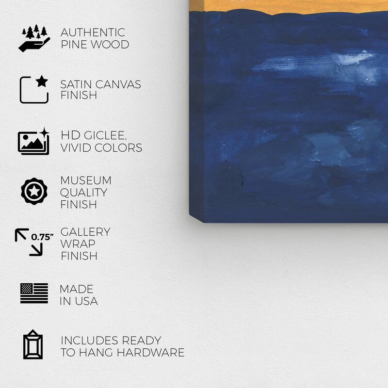 Wynwood Studio Canvas Nature and Landscape Ochre Gold Sky and Sea Yellow Nautical & Coastal Wall Art Canvas Print