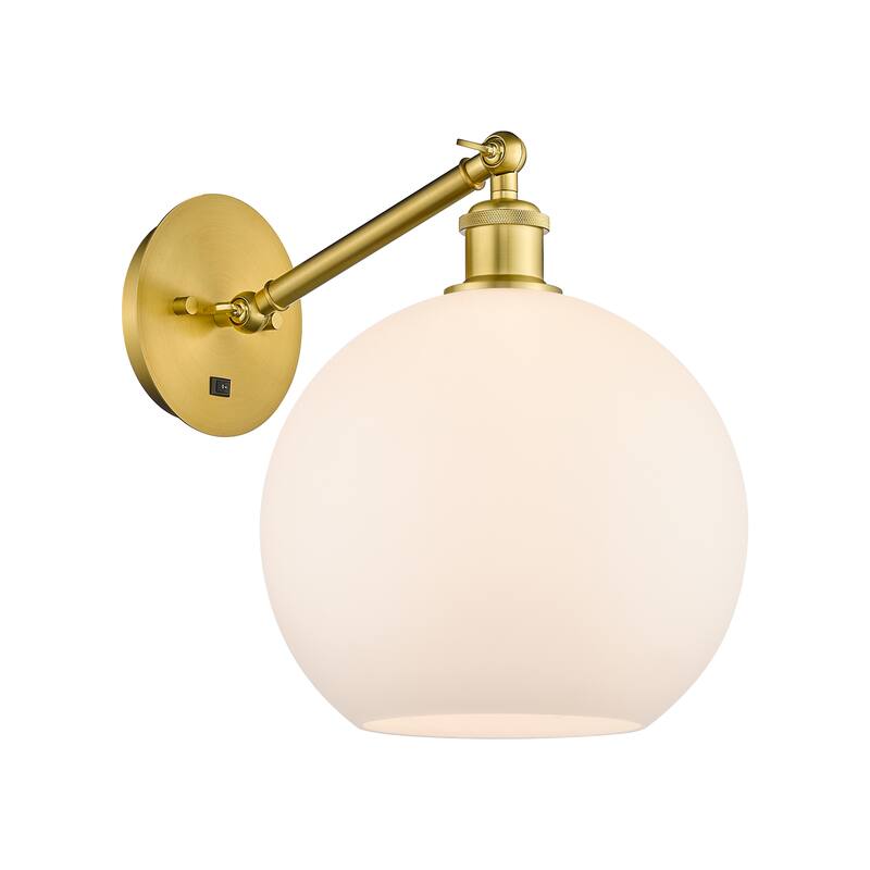 Innovations Lighting Endless Possibilities Ballston - Athens - 1 Light 10" Adjustable Sconce - Arm Adjusts Up and Down - Satin Gold/Matte White