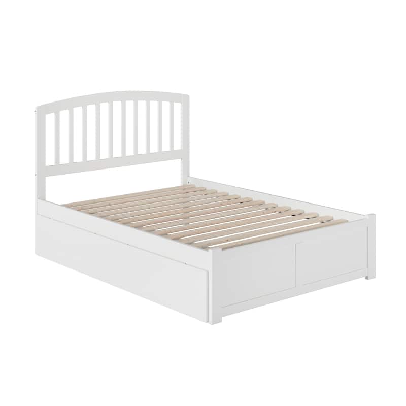 Richmond Full Platform Bed with Footboard and 2 Drawers in White