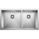 preview thumbnail 1 of 1, Blanco Precision Double Basin Stainless Steel Kitchen Sink with Zero Satin