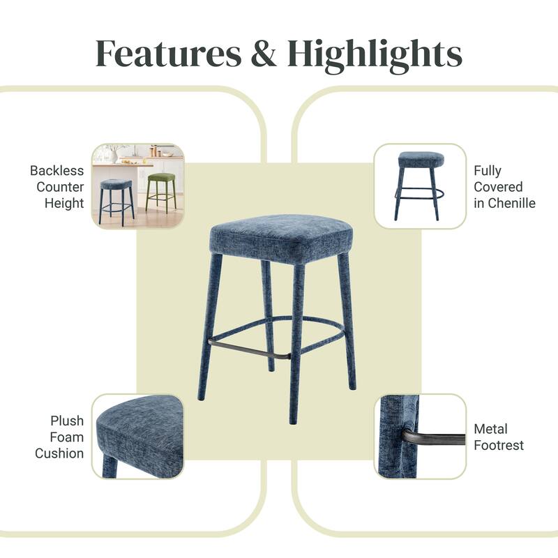 NPD Furniture Rylee Backless Counter Stool (Set of 2)