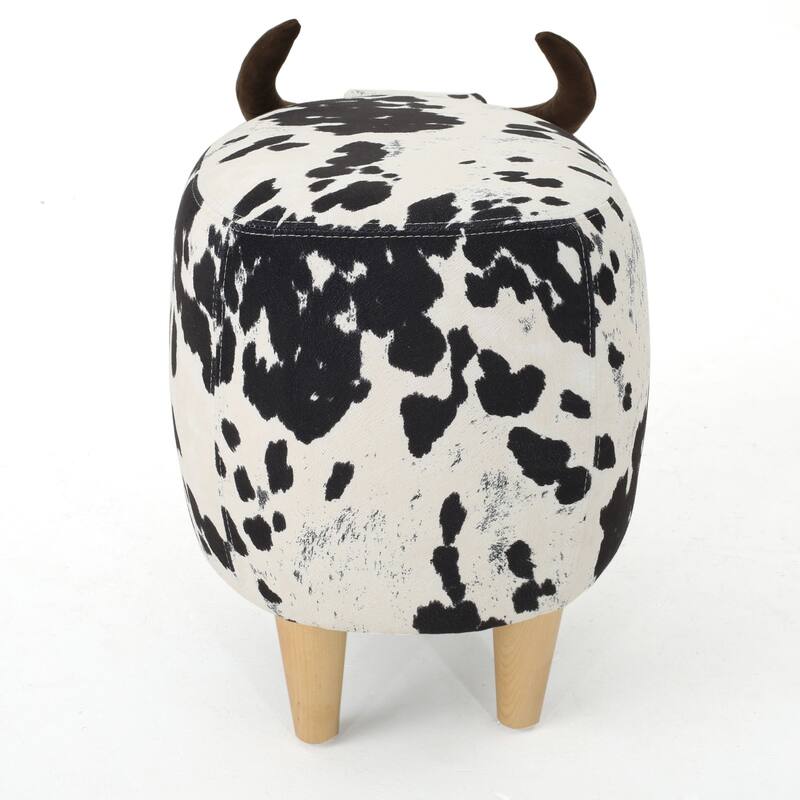 Bessie Fabric Cow Ottoman by Christopher Knight Home
