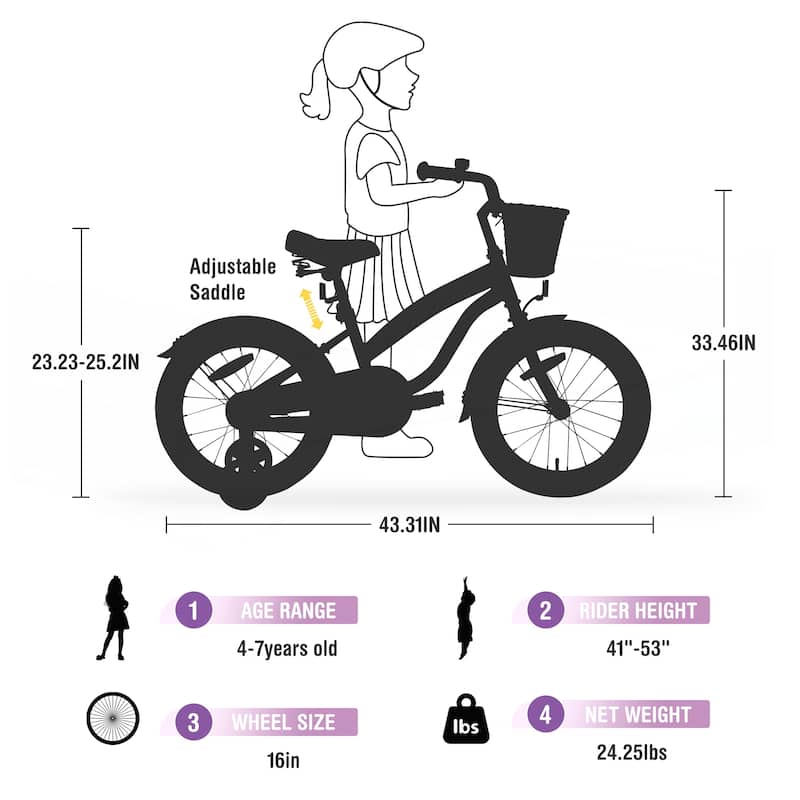 16 inch wheel Bike for 4-7 Years Old Kids