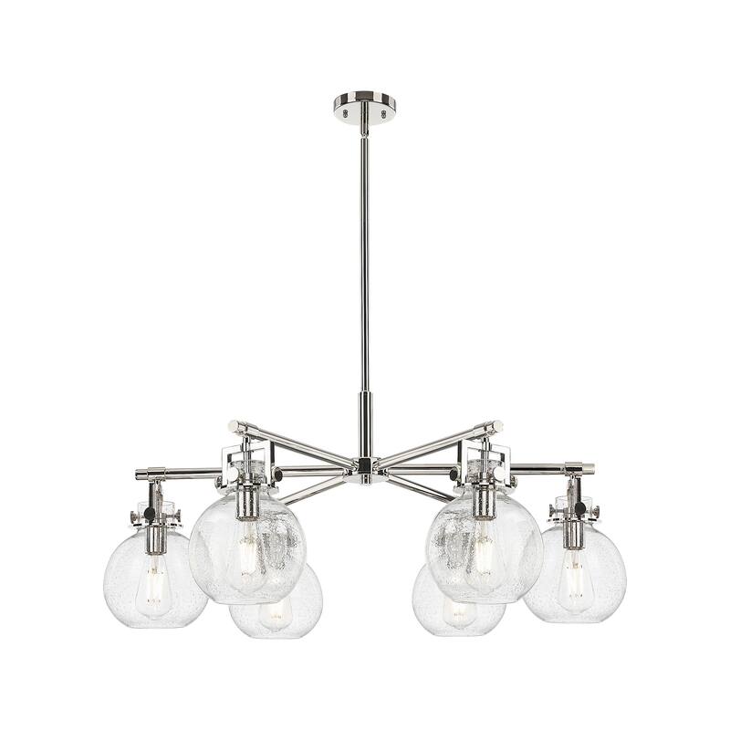 Innovations Lighting Downtown Urban - Newton Sphere - 6 Light 26" Stem Hung Chandelier