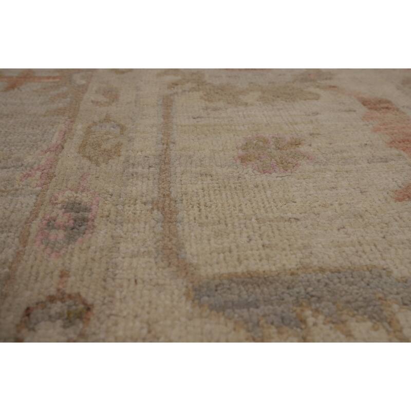 Vegetable Dye Oushak Turkish Area Rug Handmade Bedroom Wool Carpet - 8'0"x 9'10"