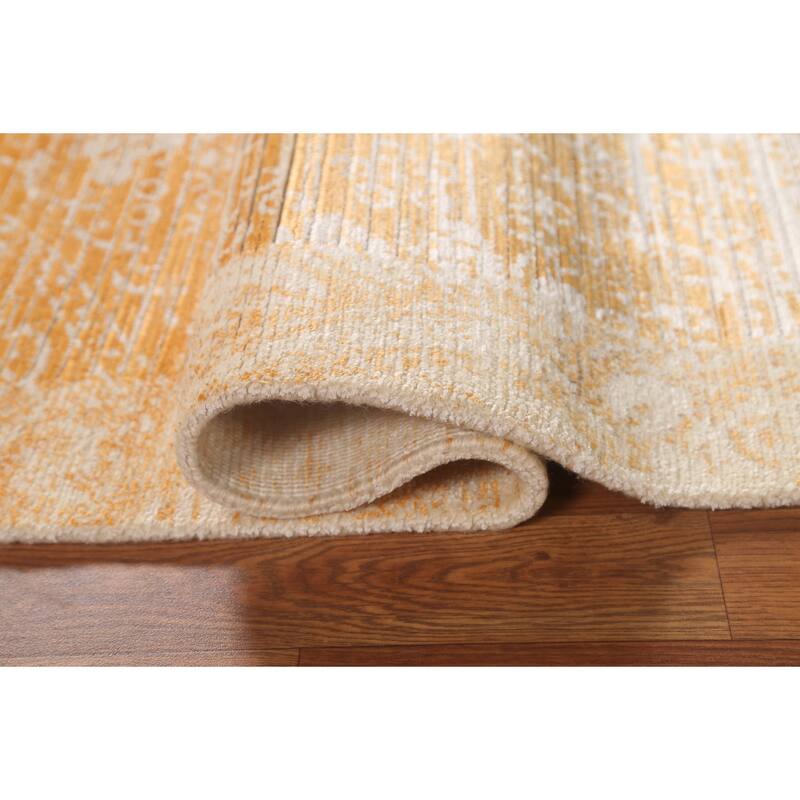 Stripe / Abstract Modern Accent Rug Handmade Wool Carpet - 2'8"x 4'10"