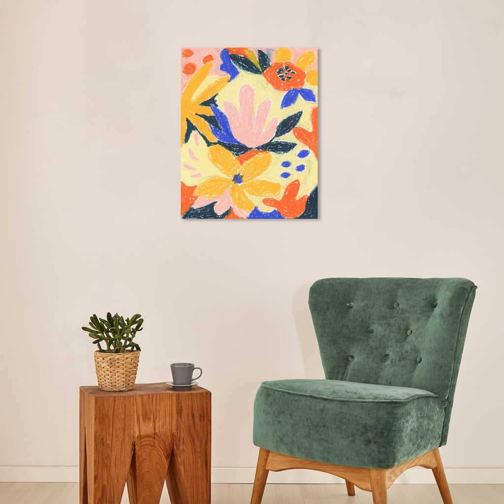 Wynwood Studio Canvas Floral and Botanical Flower from the Park Yellow Modern & Contemporary Wall Art Canvas Print