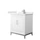 Option White, Nickel Trim, White Cultured Marble Top