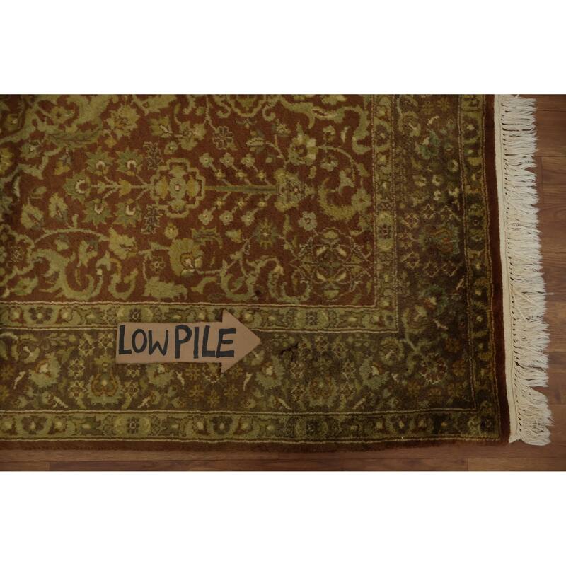 Hand Knotted Oriental 100% Wool Carpet Traditional Floral Oranges & Rust Aubusson Area Rug - 5' 5'' X 4' 0''