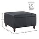 preview thumbnail 48 of 52, Leather Square Storage Ottoman for Living Room, Brown/ Black 30"W x 30"D x 18.1"H