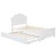preview thumbnail 21 of 24, Twin Size Solid Pine Wood Platform Kids Bed Frame with Headboard & Twin Size Trundle for Bedroom, Easy Assembly, Cappuccino