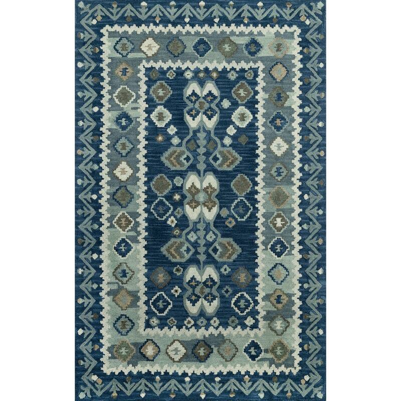 Momeni Tangier Hand Tufted Wool Traditional Area Rug - 3'6" x 5'6" - Blue - Runner/Rectangle