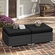 preview thumbnail 16 of 22, FINCATI Outdoor Wicker Ottoman (Set of 2) with Cushions Boho Patio Metal Frame Footrest for Porch, Balconies