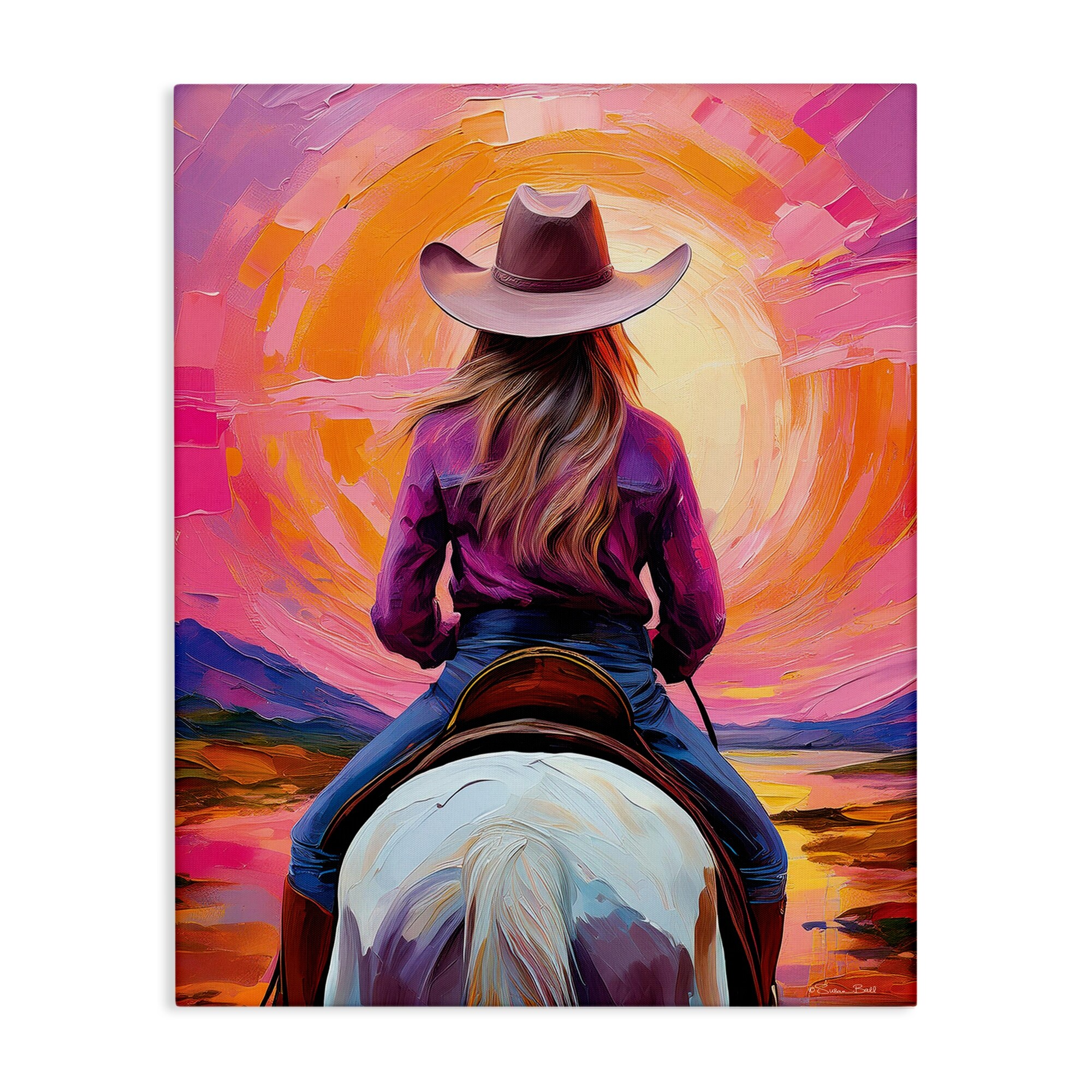 Stupell Riding Into The Sunset Canvas Wall Art Design By Susan Ball