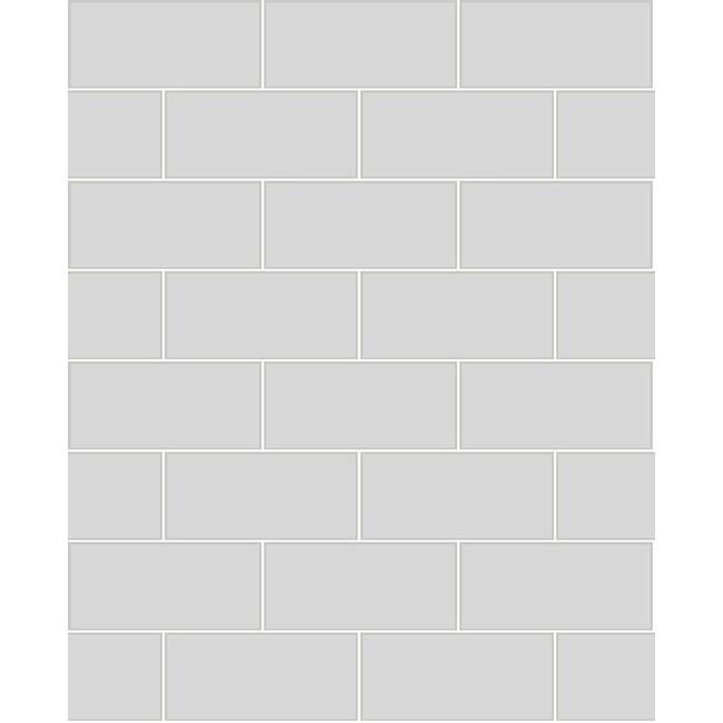 Brewster Parkway Light Grey Subway Tile Wallpaper - 20.5in x 396in x 0.025in