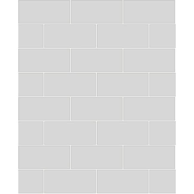 Brewster Parkway Light Grey Subway Tile Wallpaper - 20.5in x 396in x 0.025in