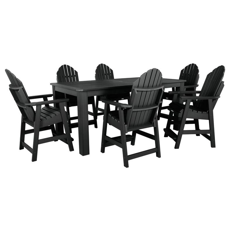 Hamilton Adirondack 7-Piece Outdoor Counter Height Dining Set - Black