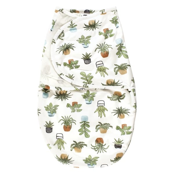 slide 1 of 1, Hudson Baby Infant Boy Plush Faux Fur Swaddle Wrap, Plants, 0-3 Months - Plants - 0-3 Months 0-3 Months - Plants