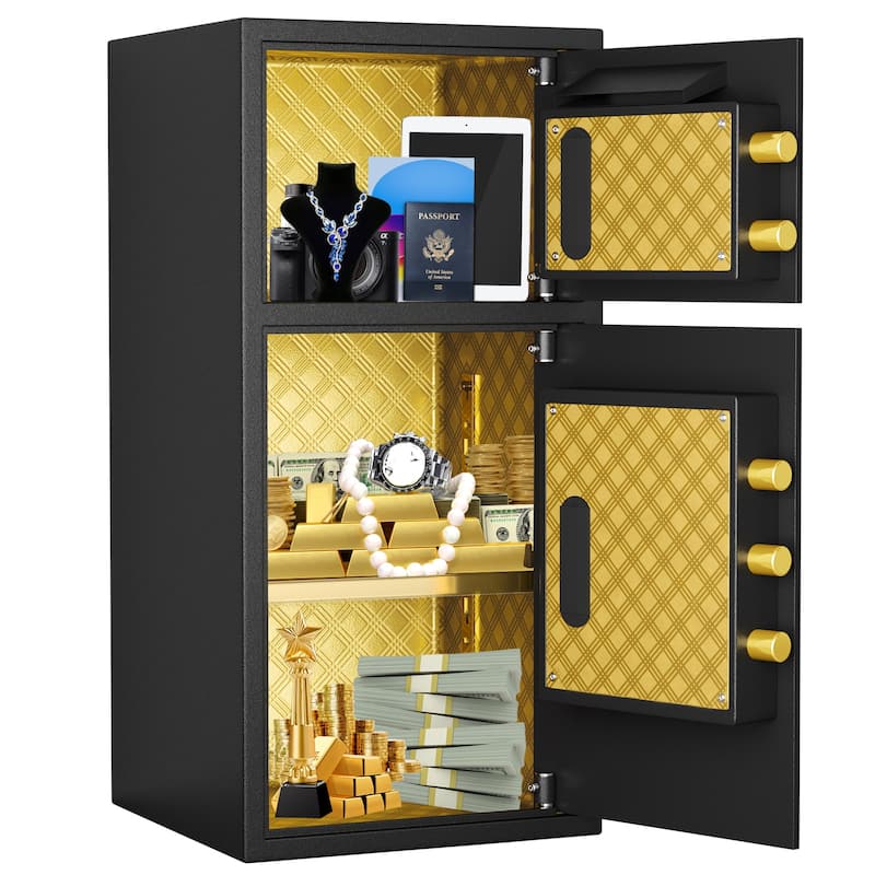 Large Double-door Coin-operated Safe,Digital Security Safe with Fireproof and Waterproof Bag,6.0 Cubic Feet Safe Box