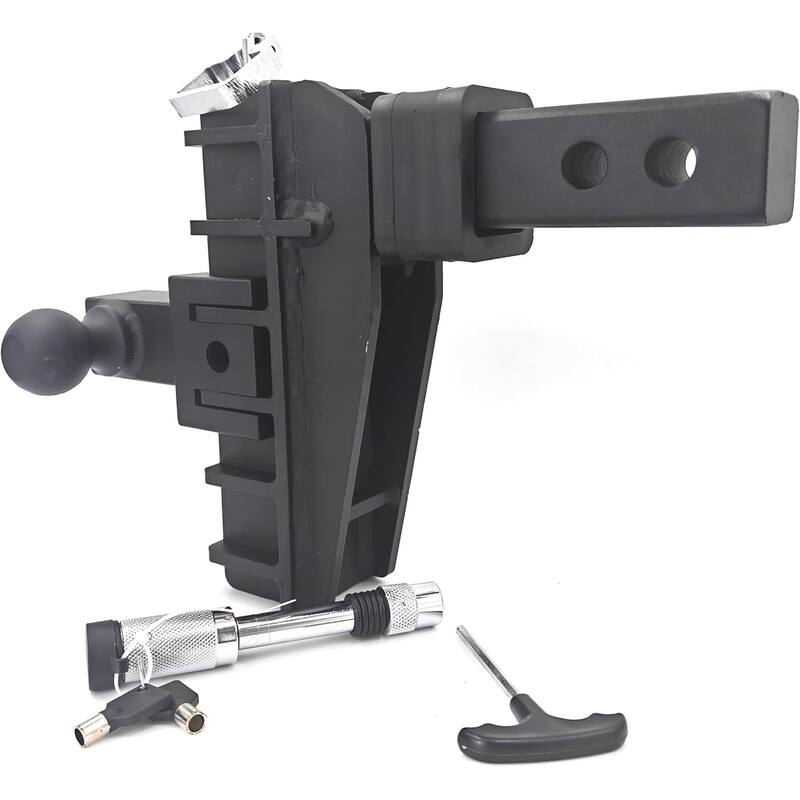 Ball Adjustable Trailer Hitch, 6" Drop Ball Hitch Fits 2-Inch Receiver