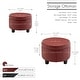 preview thumbnail 13 of 17, Porthos Home Donn Faux Leather Round Storage Ottoman with Rubberwood Legs