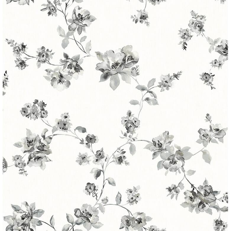 Chesapeake Cyrus Black Festive Floral Wallpaper - 20.5in x 396in x 0.025in