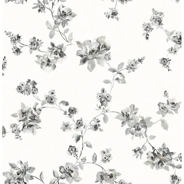 Chesapeake Cyrus Black Festive Floral Wallpaper - 20.5in x 396in x 0.025in