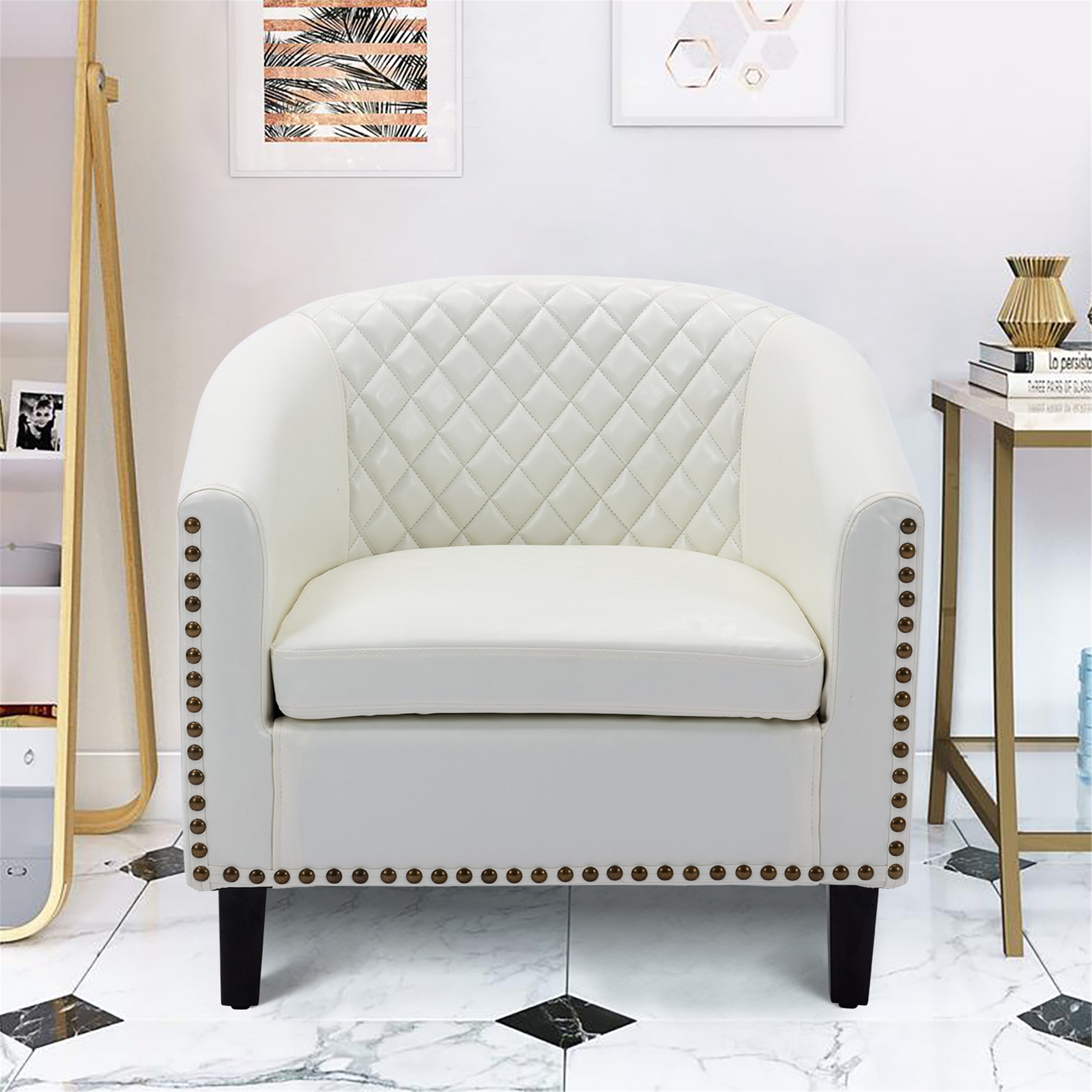 Barrel chair sales faux leather