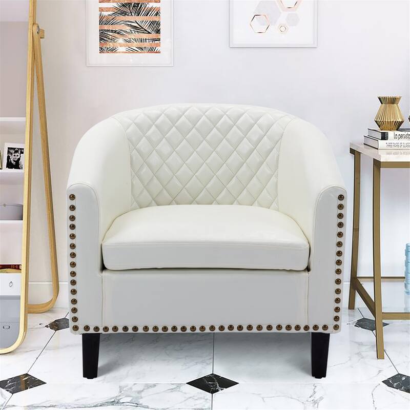 Club Chairs with nailheads and solid wood legs