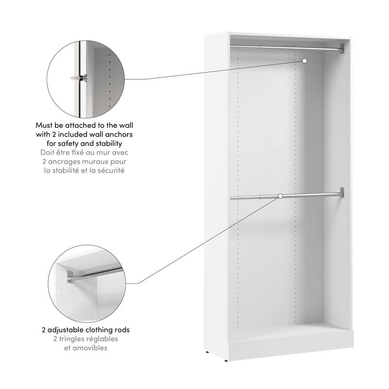 Bestar Florence 36W x 16D Modular Double Hanging Closet System