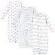 preview thumbnail 1 of 1, Touched by Nature Baby Organic Cotton Zipper Long-Sleeve Gowns 3pk, Safari 0-6 Months - Safari