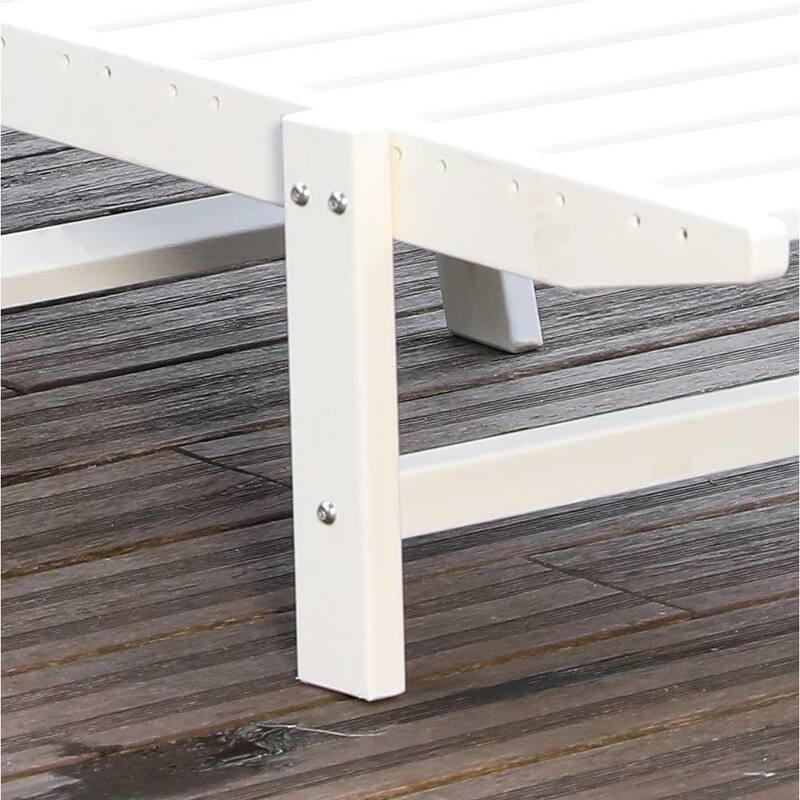 HDPE Chaise Lounge Chair Outdoor, Pool Lounge Chairs with 4-Position Adjustable Backrest, Supports Up to 400 LBS