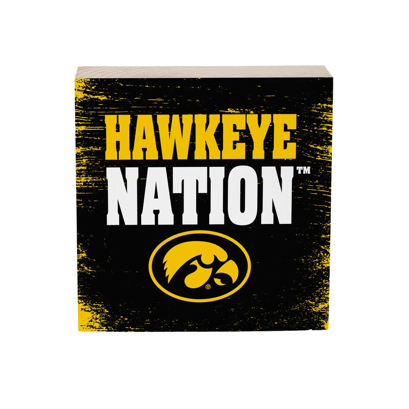 University of Iowa Wooden Tabletop Mantel Shelf Sign