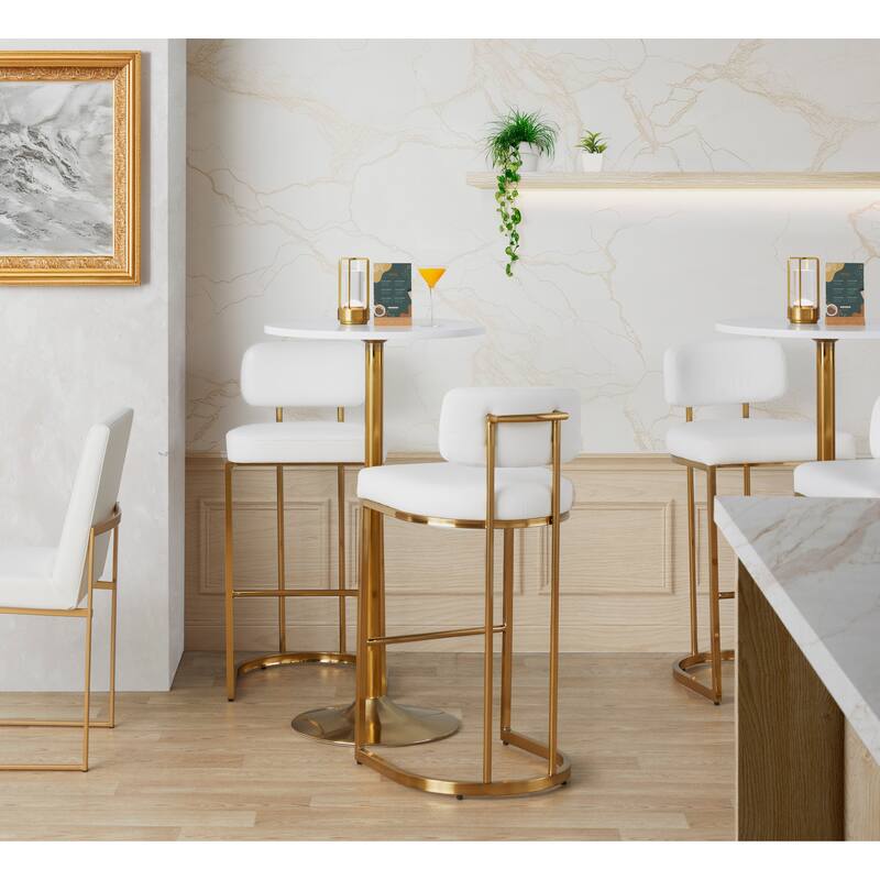 Silver Orchid Gregor Mid-Back 30" Fixed-Height Bar Stool (Set of 2)