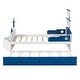 preview thumbnail 5 of 40, Cool Theme Bed Twin Size Boat-Shaped Platform Bed with Twin size Trundle, Kids Bed with Storage for Yours Little Captain