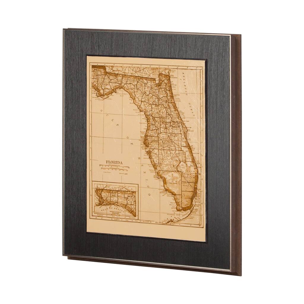 Vintage Florida Map Framed Art Print
